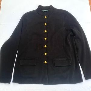 Lauren Ralph Lauren Sweater Lady Jacket Gold Buttons Size L-XL